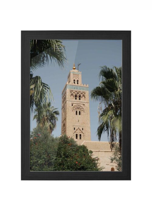 koutoubia-moskee ii fotografie poster ingelijst in zwarte lijst