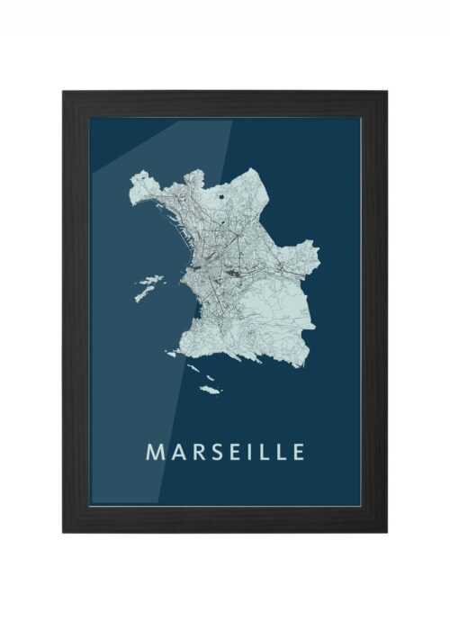 Marseille Navy Ingelijst in Zwart lijst Kopen | Kunst in Kaart