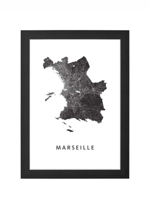 Marseille White Ingelijst in Zwart lijst Kopen | Kunst in Kaart