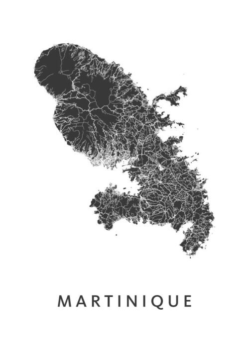 MartiniqueEilandkaart Wit|KunstinKaart