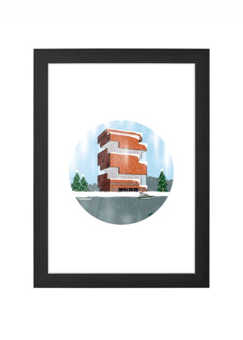 mas icoon print poster ingelijst in zwarte lijst