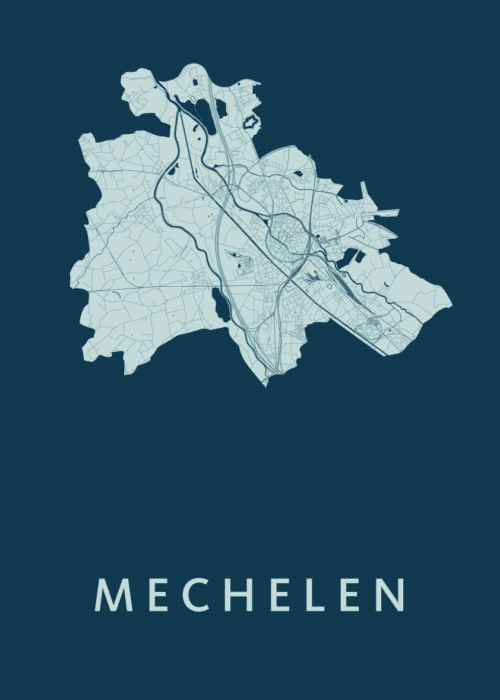 Mechelen Feldgrau Stadskaart Poster Kopen