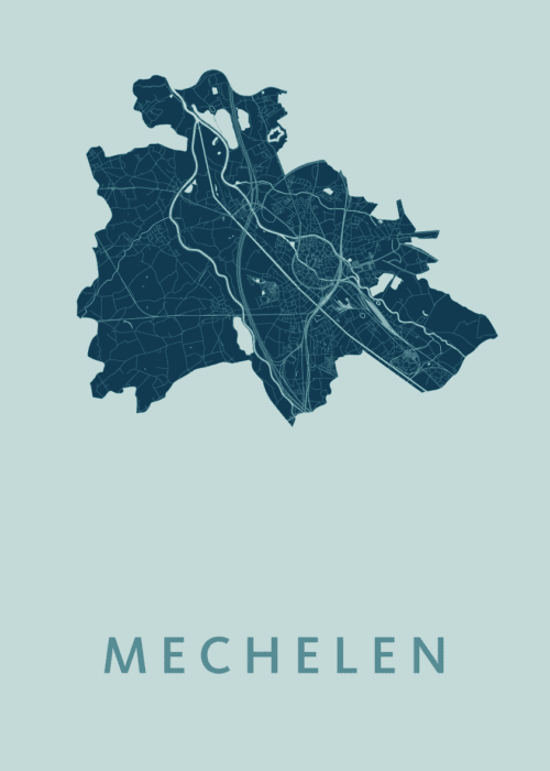 Mechelen Mint Stadskaart Poster Kopen