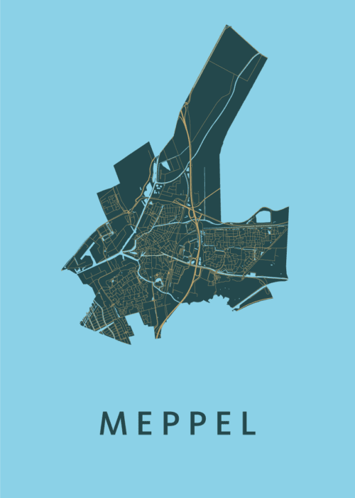 Meppel Azure Stadskaart Poster Kopen