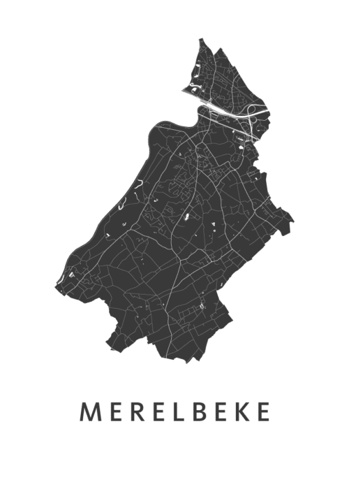 Merelbeke Stadskaart Poster Kopen