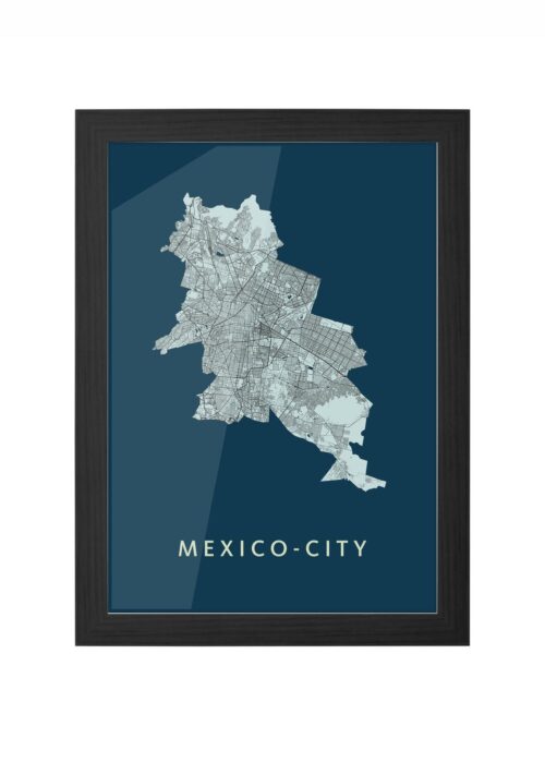 Mexico-city Navy Ingelijst in Zwart lijst Kopen | Kunst in Kaart