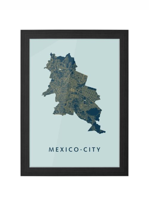 Mexico-city Prussian Ingelijst in Zwart lijst Kopen | Kunst in Kaart