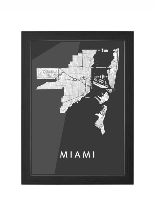 Miami Black Ingelijst in Zwart lijst Kopen | Kunst in Kaart