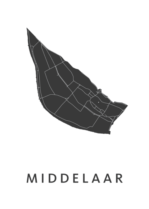 Middelaar White Stadskaart Poster Kopen