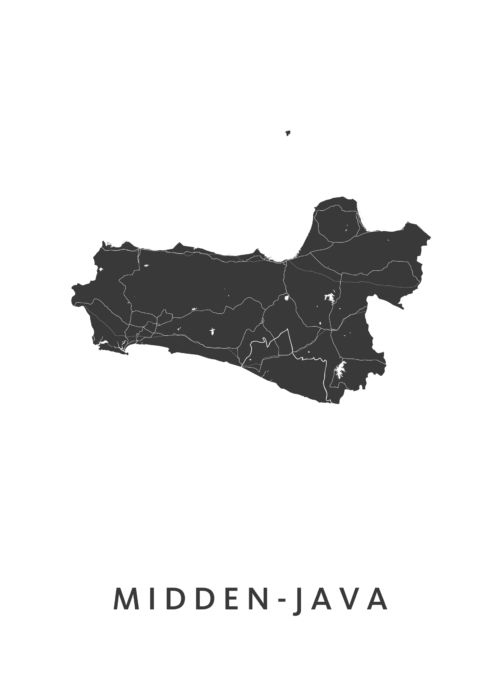 Midden Javakaart Witposter|KunstinKaart
