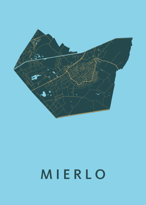 Mierlo Azure Stadskaart Poster Kopen