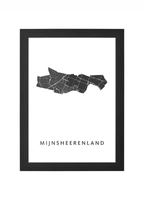 Mijnsheerenland Ingelijst in Zwart lijst Kopen | Kunst in Kaart