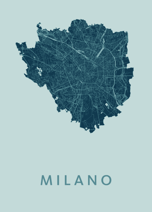 Milano Stadskaart poster Mint