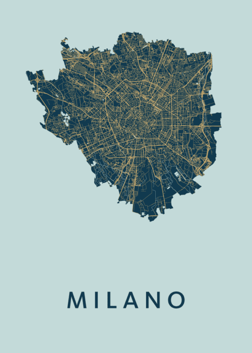 Milano Stadskaart poster Prussian