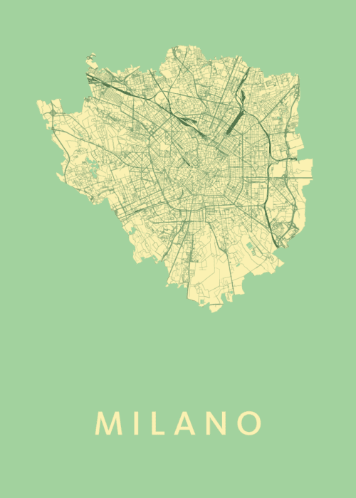 Milano Stadskaart poster Spring
