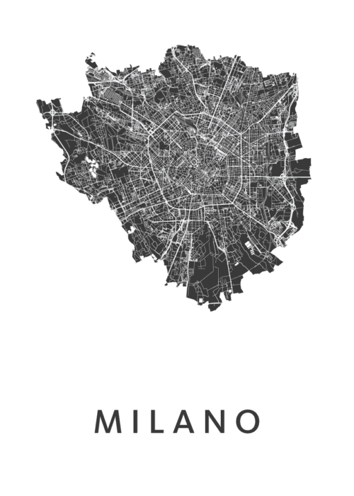 Milano Stadskaart poster White