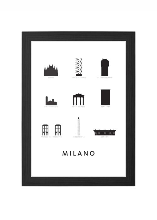 Milano - Architectuur Print ingelijst in zwarte lijst