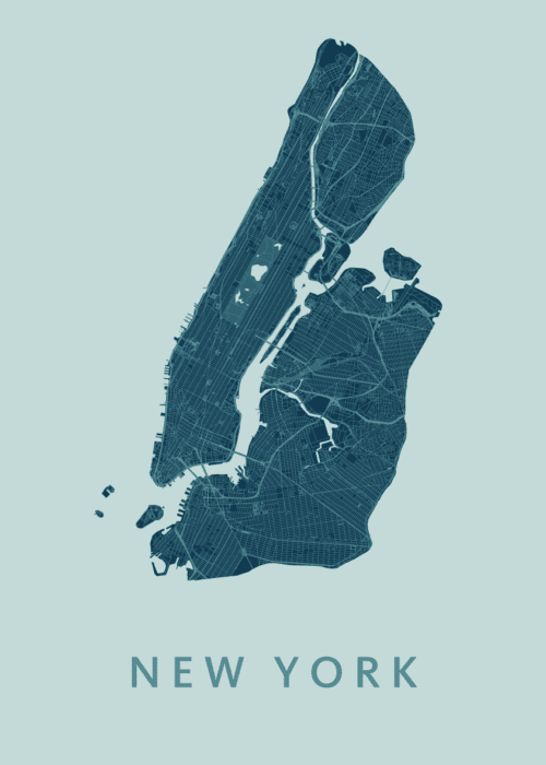 New York stadskaart poster Mint