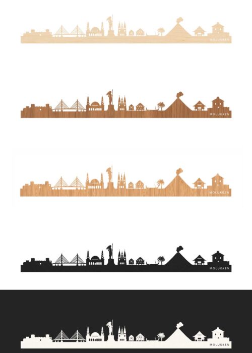 Houten Skyline van de Molukken