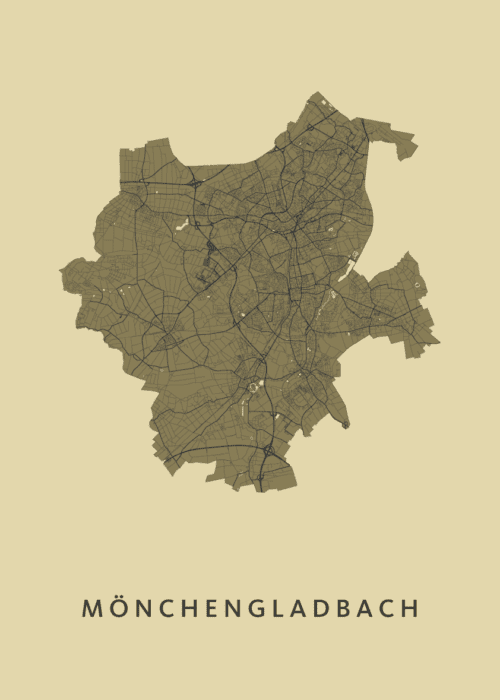 Mönchengladbach GoldenRod Stadskaart Poster Kopen