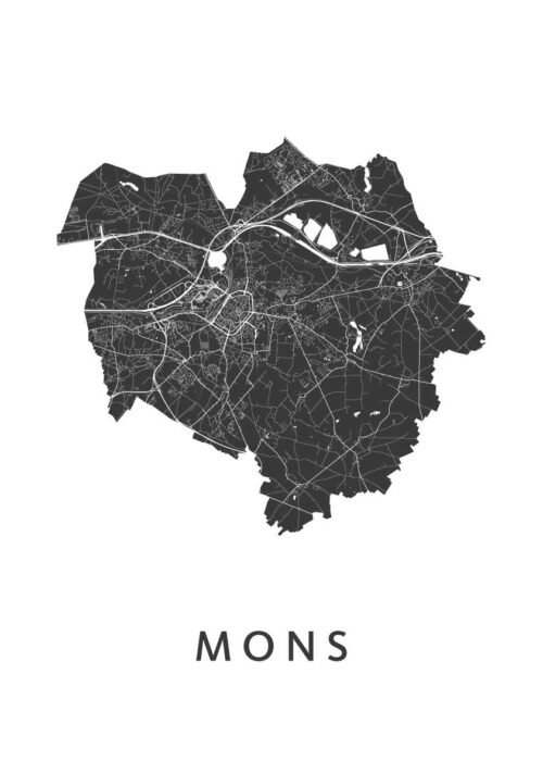 Mons Stadskaart Poster Kopen