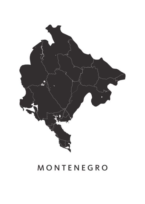 Montenegro landkaart poster