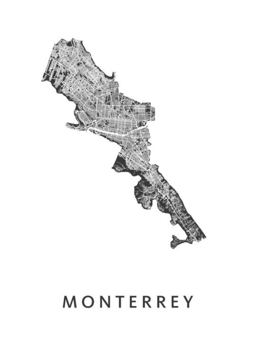 Monterrey Stadskaart Poster Kopen
