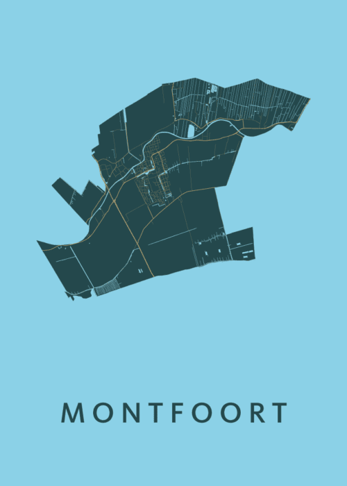 Montfoort Azure Stadskaart Poster Kopen