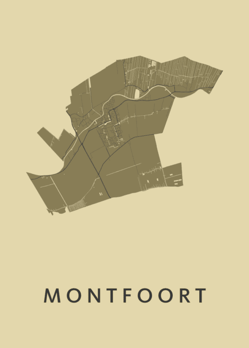 Montfoort GoldenRod Stadskaart Poster Kopen