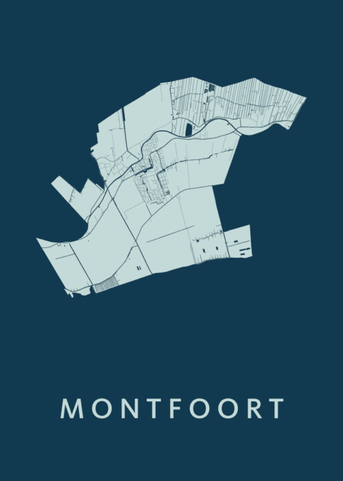 Montfoort Navy Stadskaart Poster Kopen