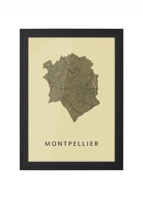 Montpellier GoldenRod Ingelijst in Zwart lijst Kopen | Kunst in Kaart