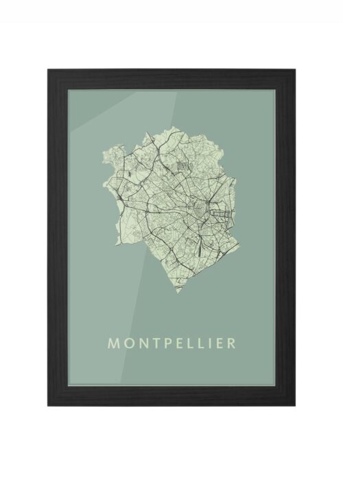 Montpellier Olive Ingelijst in Zwart lijst Kopen | Kunst in Kaart