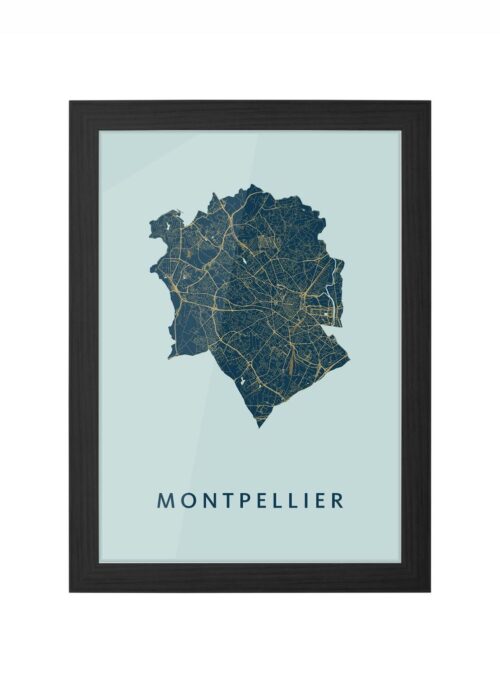 Montpellier Prussian Ingelijst in Zwart lijst Kopen | Kunst in Kaart