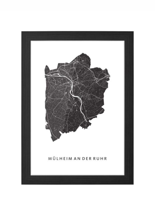 Mülheim an der Ruhr Ingelijst in Zwart lijst Kopen | Kunst in Kaart