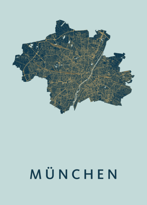 München Prussian Stadskaart Poster Kopen