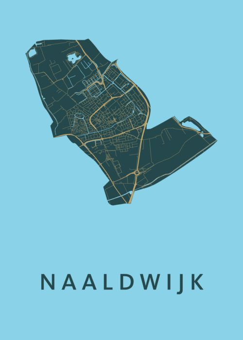 Naaldwijk Azure Stadskaart Poster Kopen