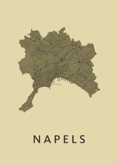 Napels GoldenRod Stadskaart Poster Kopen