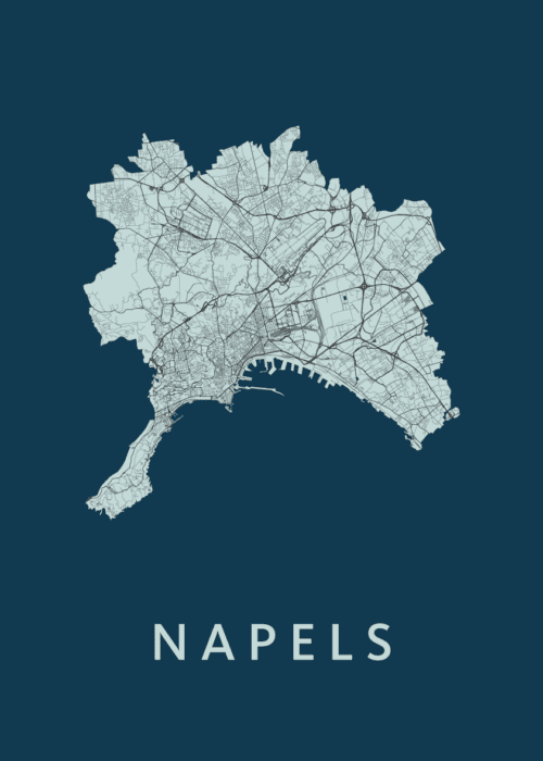 Napels Navy Stadskaart Poster Kopen