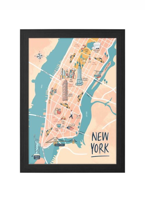 new york poster ingelijst in zwarte lijst