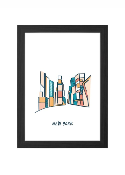 times square new york poster ingelijst in zwarte lijst