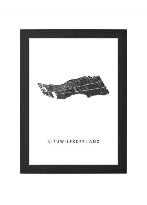 Nieuw-Lekkerland Ingelijst in Zwart lijst Kopen | Kunst in Kaart