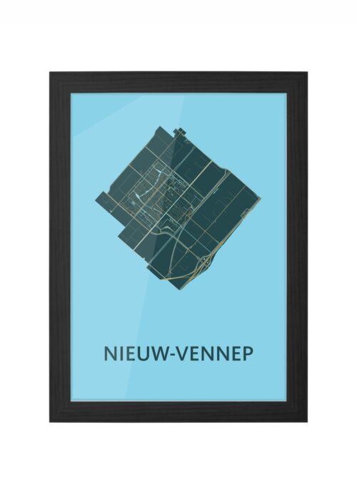 Nieuw-Vennep Azure Ingelijst in Zwart lijst Kopen | Kunst in Kaart