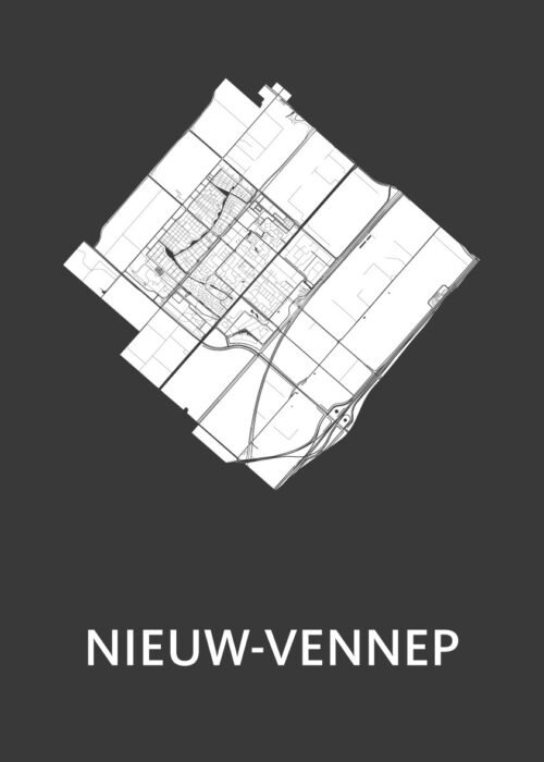 Nieuw-Vennep Stadskaart - Black