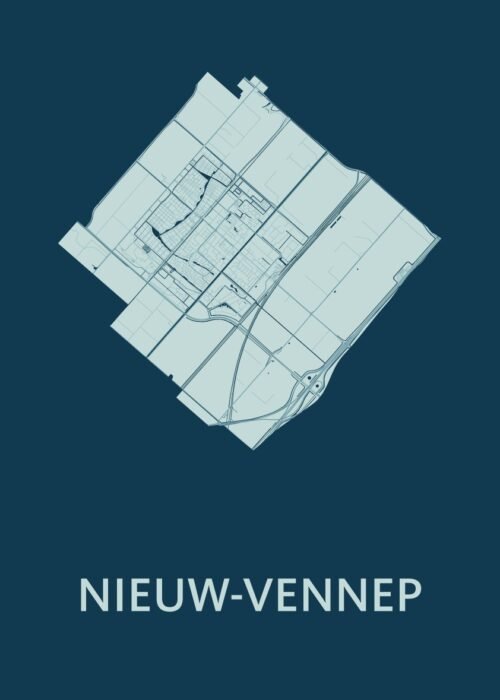 Nieuw-Vennep Feldgrau Stadskaart Poster Kopen