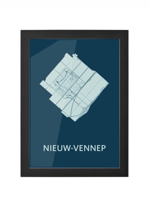 Nieuw-Vennep Feldgrau Ingelijst in Zwart lijst Kopen | Kunst in Kaart