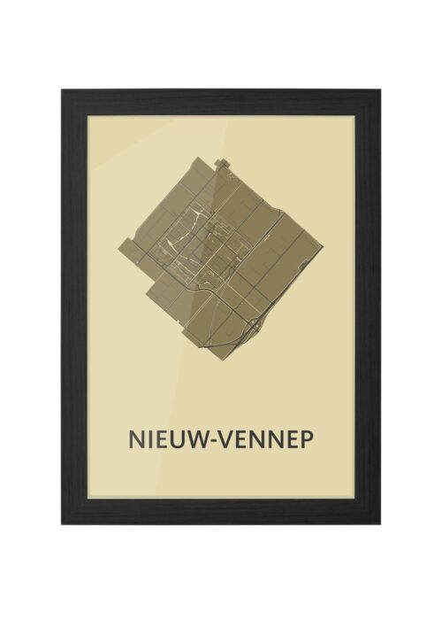 Nieuw-Vennep GoldenRod Ingelijst in Zwart lijst Kopen | Kunst in Kaart