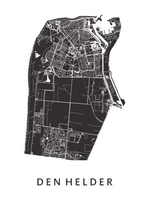 Den Helder White Stadskaart Poster Kopen