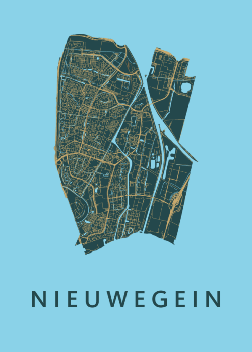 Nieuwegein Stadskaart - Azure poster