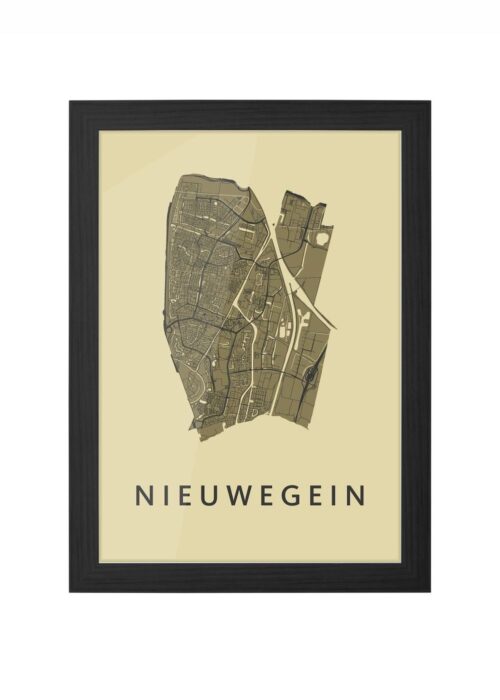 Nieuwegein GoldenRod Ingelijst in Zwart lijst Kopen | Kunst in Kaart