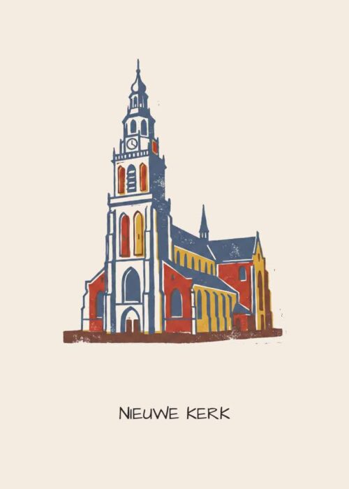 Nieuwe Kerk Delft - Linosnede-stijl